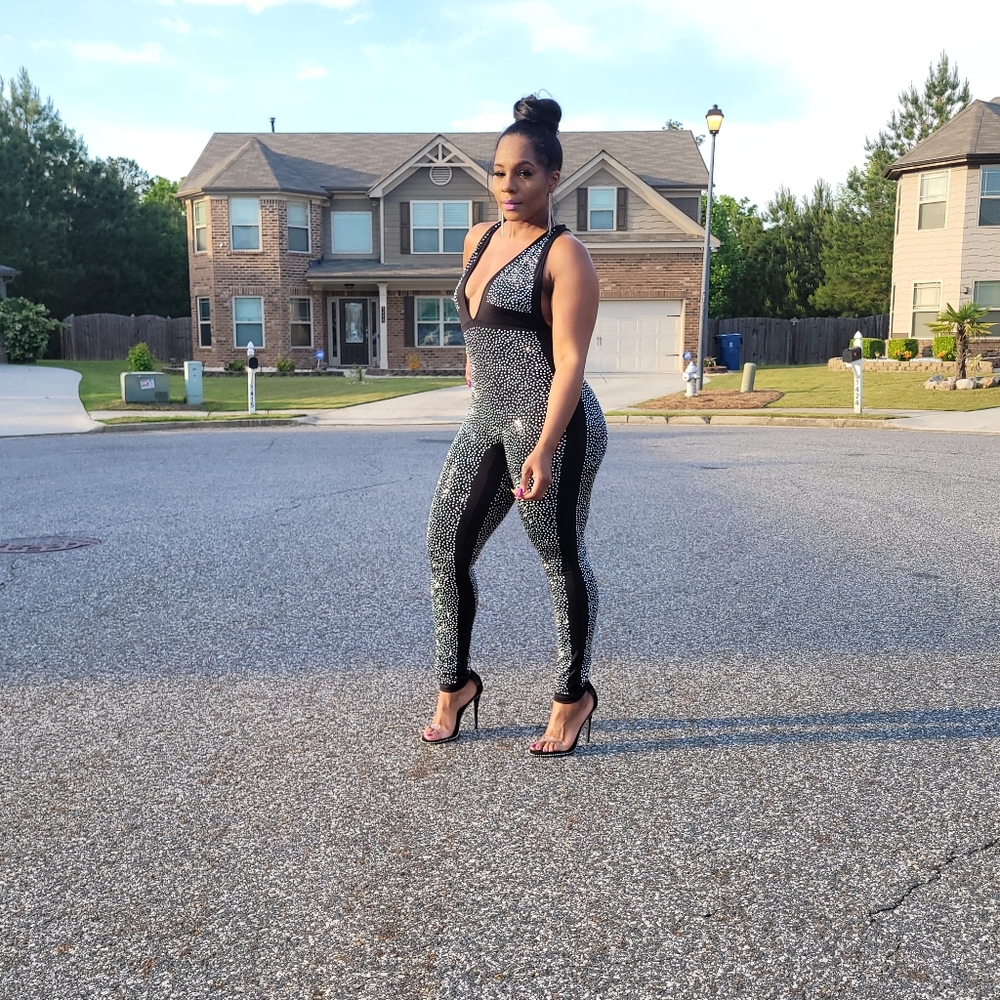 Black and Silver Stud Jumpsuit